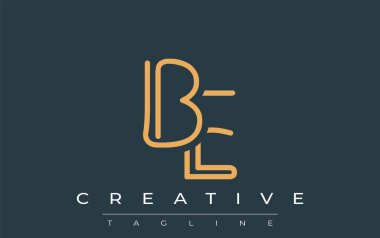 BE Minimalist Çizgi Sanat Logosu Tasarımı ve Soyut Harfler. Gösterişli bir sanat tarzına sahip soyut minimalist logo tasarımı.