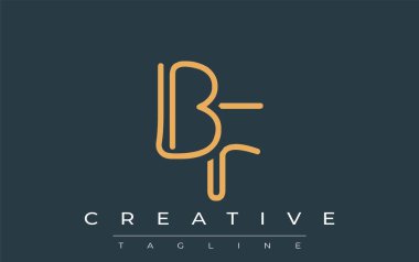 Soyut Harflerle BF Minimalist Çizgi Sanat Logosu Tasarımı. Gösterişli bir sanat tarzına sahip soyut minimalist logo tasarımı.