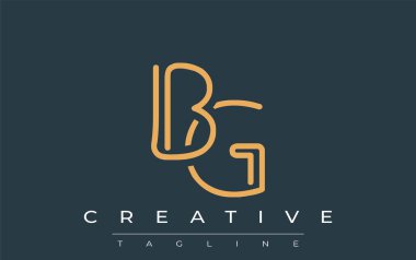 Soyut Harflerle BG Minimalist Çizgi Sanat Logosu Tasarımı. Gösterişli bir sanat tarzına sahip soyut minimalist logo tasarımı.
