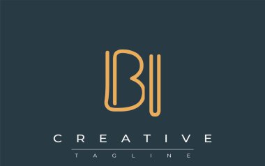 Soyut Harflerle Asgari Çizgi Sanat Logosu Tasarımı. Gösterişli bir sanat tarzına sahip soyut minimalist logo tasarımı.