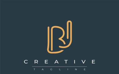 Soyut Harflerle BJ Minimalist Çizgi Sanat Logosu Tasarımı. Gösterişli bir sanat tarzına sahip soyut minimalist logo tasarımı.