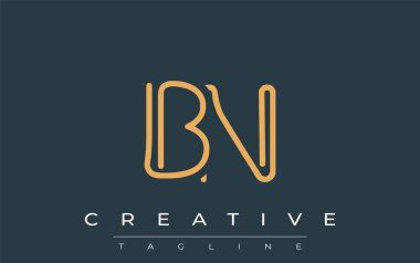 Soyut Harflerle BN Minimalist Çizgi Sanat Logosu Tasarımı. Gösterişli bir sanat tarzına sahip soyut minimalist logo tasarımı.