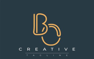Soyut Harflerle BO Minimalist Çizgi Sanat Logosu Tasarımı. Gösterişli bir sanat tarzına sahip soyut minimalist logo tasarımı.