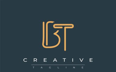 Soyut Harflerle BT Minimalist Çizgi Sanat Logosu Tasarımı. Gösterişli bir sanat tarzına sahip soyut minimalist logo tasarımı.