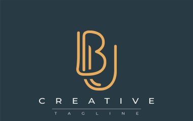 Soyut Harflerle BU Minimalist Çizgi Sanat Logosu Tasarımı. Gösterişli bir sanat tarzına sahip soyut minimalist logo tasarımı.
