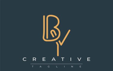 Soyut Harflerle Minimalist Satır Sanat Logosu Tasarımı. Gösterişli bir sanat tarzına sahip soyut minimalist logo tasarımı.