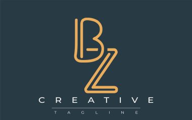 Soyut Harflerle BZ Minimalist Çizgi Sanat Logosu Tasarımı. Gösterişli bir sanat tarzına sahip soyut minimalist logo tasarımı.