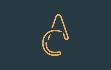 CA Minimalist Çizgi Sanat Logosu Tasarımı ve Soyut Harfler. Gösterişli bir sanat tarzına sahip soyut minimalist logo tasarımı.