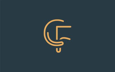 Soyut Harflerle CF Minimalist Çizgi Sanat Logosu Tasarımı. Gösterişli bir sanat tarzına sahip soyut minimalist logo tasarımı.