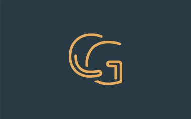 Soyut Harflerle CG Minimalist Çizgi Sanat Logosu Tasarımı. Gösterişli bir sanat tarzına sahip soyut minimalist logo tasarımı.