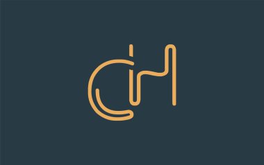 CH Minimalist Çizgi Sanat Logosu Tasarımı ve Soyut Harfler. Gösterişli bir sanat tarzına sahip soyut minimalist logo tasarımı.