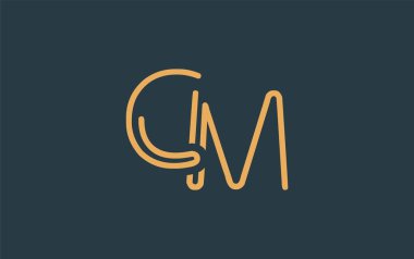 Soyut Harflerle CM Minimalist Çizgi Sanat Logosu Tasarımı. Gösterişli bir sanat tarzına sahip soyut minimalist logo tasarımı.