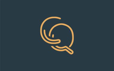Soyut Harflerle CQ Minimalist Çizgi Sanat Logosu Tasarımı. Gösterişli bir sanat tarzına sahip soyut minimalist logo tasarımı.