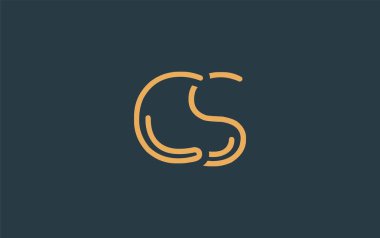 Soyut Harflerle CS Minimalist Çizgi Sanat Logosu Tasarımı. Gösterişli bir sanat tarzına sahip soyut minimalist logo tasarımı.