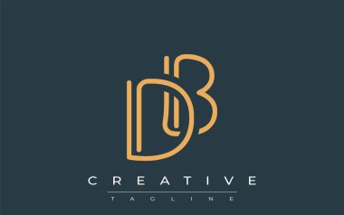 Soyut Harflerle DB Minimalist Çizgi Sanat Logosu Tasarımı. Gösterişli bir sanat tarzına sahip soyut minimalist logo tasarımı.
