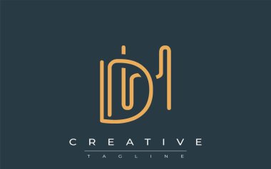 Soyut Harflerle DH Minimalist Çizgi Sanat Logosu Tasarımı. Gösterişli bir sanat tarzına sahip soyut minimalist logo tasarımı.