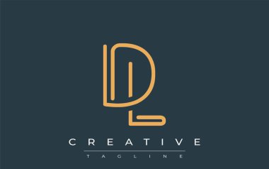 Soyut Harflerle DL Minimalist Çizgi Sanat Logosu Tasarımı. Gösterişli bir sanat tarzına sahip soyut minimalist logo tasarımı.