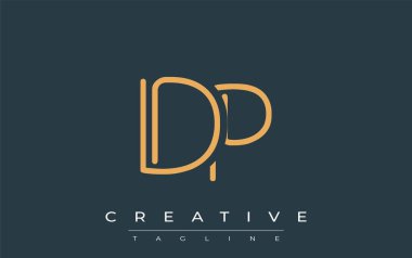 Soyut Harflerle DP Minimalist Çizgi Sanat Logosu Tasarımı. Gösterişli bir sanat tarzına sahip soyut minimalist logo tasarımı.