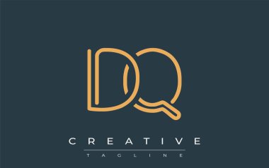 Soyut Harflerle DQ Minimalist Çizgi Sanat Logosu Tasarımı. Gösterişli bir sanat tarzına sahip soyut minimalist logo tasarımı.