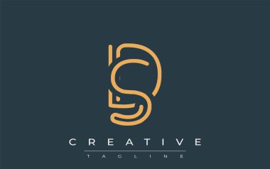 DS Minimalist Çizgi Sanat Logosu Tasarımı ve Soyut Harfler. Gösterişli bir sanat tarzına sahip soyut minimalist logo tasarımı.