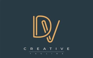 Soyut Harflerle DV Minimalist Çizgi Sanat Logosu Tasarımı. Gösterişli bir sanat tarzına sahip soyut minimalist logo tasarımı.