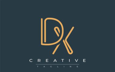 Soyut Harflerle DX Minimalist Çizgi Sanat Logosu Tasarımı. Gösterişli bir sanat tarzına sahip soyut minimalist logo tasarımı.