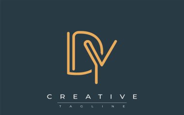 DY Minimalist Çizgi Sanat Logosu Tasarımı ve Soyut Harfler. Gösterişli bir sanat tarzına sahip soyut minimalist logo tasarımı.