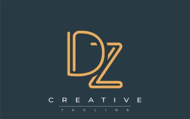 Soyut Harflerle DZ Minimalist Çizgi Sanat Logosu Tasarımı. Gösterişli bir sanat tarzına sahip soyut minimalist logo tasarımı.