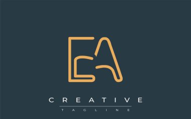 Soyut Harflerle EA Minimalist Çizgi Sanat Logosu Tasarımı. Gösterişli bir sanat tarzına sahip soyut minimalist logo tasarımı.