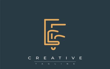 Soyut Harflerle EF Minimalist Çizgi Sanat Logosu Tasarımı. Gösterişli bir sanat tarzına sahip soyut minimalist logo tasarımı.