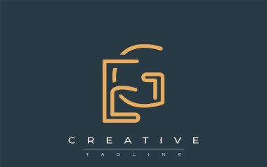 Soyut Harflerle EG Minimalist Çizgi Sanat Logosu Tasarımı. Gösterişli bir sanat tarzına sahip soyut minimalist logo tasarımı.