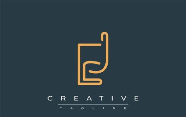 Soyut Harflerle EJ Minimalist Çizgi Sanat Logosu Tasarımı. Gösterişli bir sanat tarzına sahip soyut minimalist logo tasarımı.