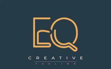Soyut Harflerle EQ Minimalist Çizgi Sanat Logosu Tasarımı. Gösterişli bir sanat tarzına sahip soyut minimalist logo tasarımı.
