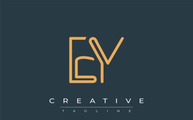 EY Minimalist Çizgi Sanat Logosu Tasarımı ve Soyut Harfler. Gösterişli bir sanat tarzına sahip soyut minimalist logo tasarımı.