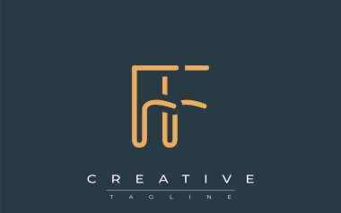 FF Minimalist Çizgi Sanat Logosu Tasarımı ve Soyut Harfler. Gösterişli bir sanat tarzına sahip soyut minimalist logo tasarımı.