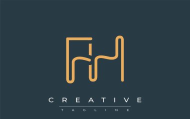 Soyut Harflerle FH Minimalist Çizgi Sanat Logosu Tasarımı. Gösterişli bir sanat tarzına sahip soyut minimalist logo tasarımı.