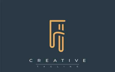 Soyut Harflerle Minimalist Çizgi Sanat Logosu Tasarımı. Gösterişli bir sanat tarzına sahip soyut minimalist logo tasarımı.