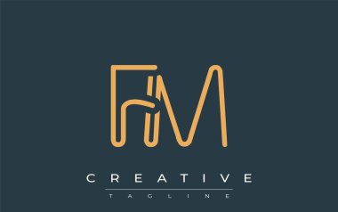 Soyut Harflerle FM Minimalist Çizgi Sanat Logosu Tasarımı. Gösterişli bir sanat tarzına sahip soyut minimalist logo tasarımı.