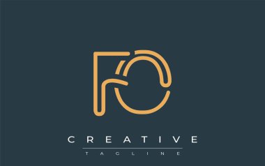Fo Minimalist Çizgi Sanat Logosu Tasarımı ve Soyut Harfler. Gösterişli bir sanat tarzına sahip soyut minimalist logo tasarımı.
