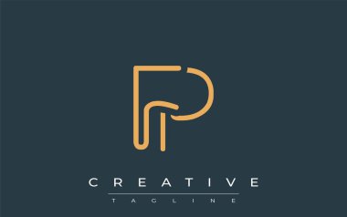 Soyut Harflerle FP Minimalist Çizgi Sanat Logosu Tasarımı. Gösterişli bir sanat tarzına sahip soyut minimalist logo tasarımı.