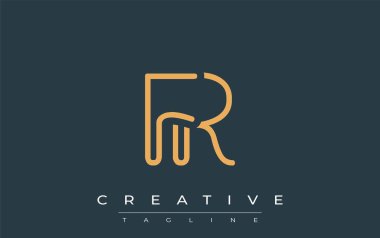 Soyut Harflerle FR Minimalist Çizgi Sanat Logosu Tasarımı. Gösterişli bir sanat tarzına sahip soyut minimalist logo tasarımı.