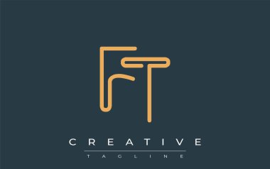 FT Minimalist Çizgi Sanat Logosu Tasarımı ve Soyut Harfler. Gösterişli bir sanat tarzına sahip soyut minimalist logo tasarımı.