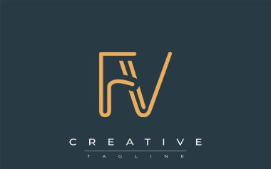 Soyut Harflerle FV Minimalist Çizgi Sanat Logosu Tasarımı. Gösterişli bir sanat tarzına sahip soyut minimalist logo tasarımı.