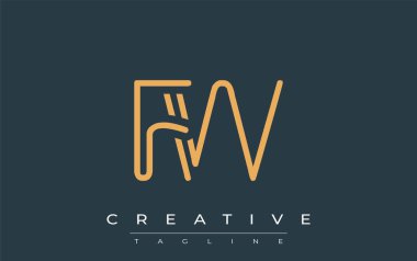 Soyut Harflerle FW Minimalist Çizgi Sanat Logosu Tasarımı. Gösterişli bir sanat tarzına sahip soyut minimalist logo tasarımı.