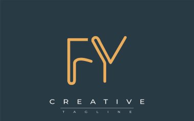 FY Minimalist Çizgi Sanat Logosu Tasarımı ve Soyut Harfler. Gösterişli bir sanat tarzına sahip soyut minimalist logo tasarımı.