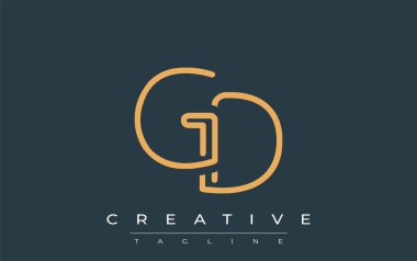 Soyut Harflerle GD Minimalist Çizgi Sanat Logosu Tasarımı. Gösterişli bir sanat tarzına sahip soyut minimalist logo tasarımı.