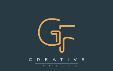 Soyut Harflerle GF Minimalist Çizgi Sanat Logosu Tasarımı. Gösterişli bir sanat tarzına sahip soyut minimalist logo tasarımı.
