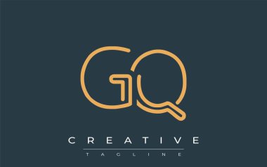 Soyut Harflerle GQ Minimalist Çizgi Sanat Logosu Tasarımı. Gösterişli bir sanat tarzına sahip soyut minimalist logo tasarımı.