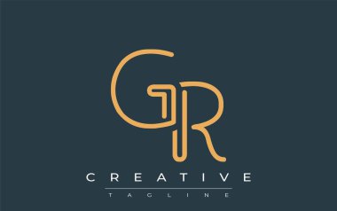 Soyut Harflerle GR Minimalist Çizgi Sanat Logosu Tasarımı. Gösterişli bir sanat tarzına sahip soyut minimalist logo tasarımı.