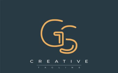 GS Minimalist Çizgi Sanat Logosu Tasarımı ve Soyut Harfler. Gösterişli bir sanat tarzına sahip soyut minimalist logo tasarımı.